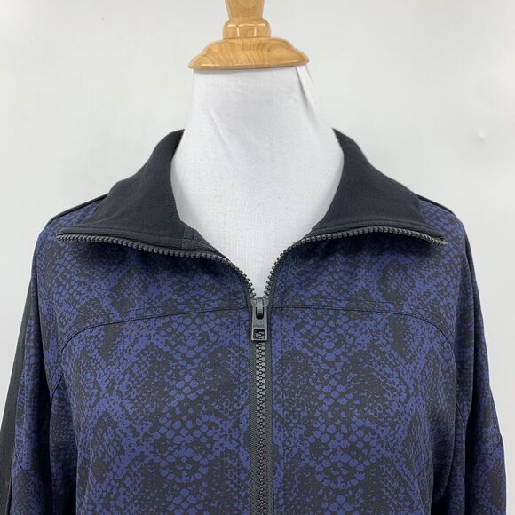 Athleta Brooklyn Track Bomber Jacket Women S Small Midnight Python Zipped Pocket - Picture 3 of 15